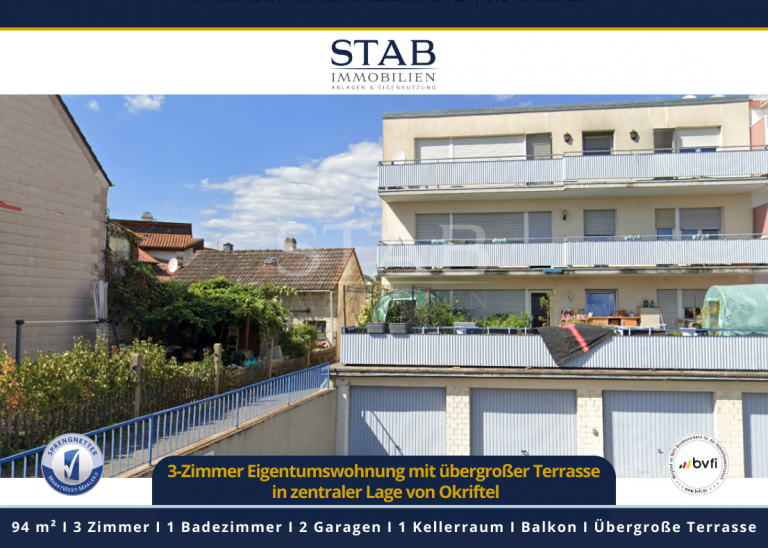 3-Zimmer-Eigentumswohnung mit �bergro�er Dachterrasse in zentraler Lage von Okriftel Okriftel Terrassenwohnung 3-Zimmer-Eigentumswohnung mit �bergro�er Dachterrasse in zentraler Lage von Okriftel