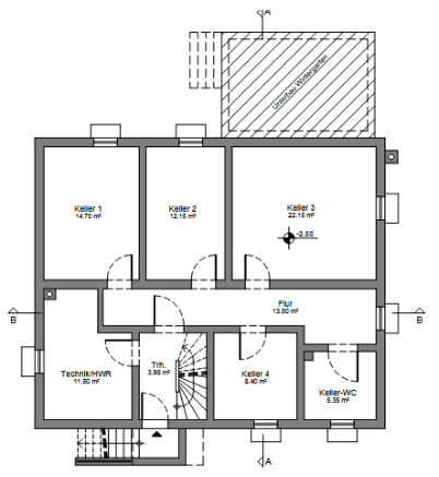 Grundriss_Kellergeschoss Haus Hattersheim am Main