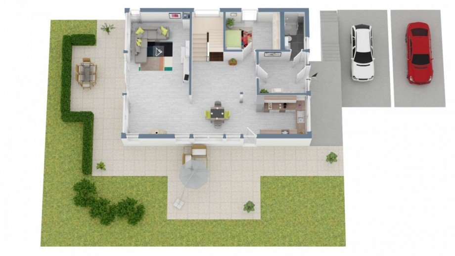 Erdgeschoss_3D_Grundriss Einfamilienhaus Niedererbach