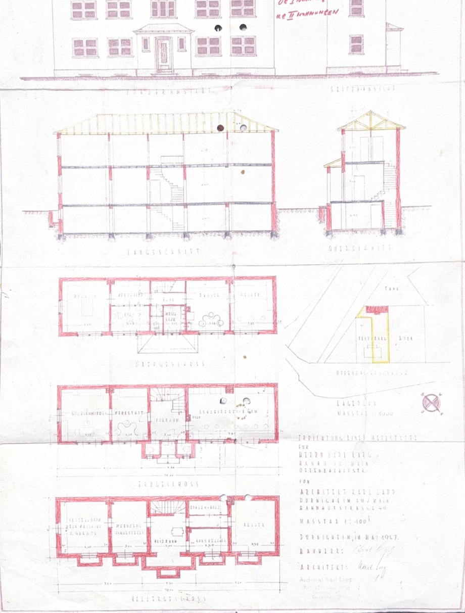 Grundrisse und Ansichten Haus Hanau