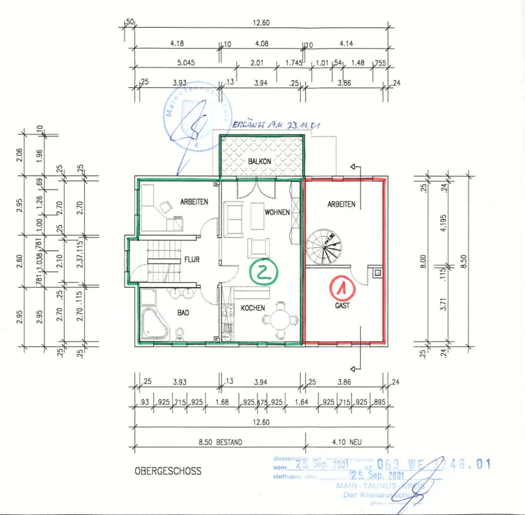 Grundriss - 1. OG Maisonettewohnung Hattersheim am Main