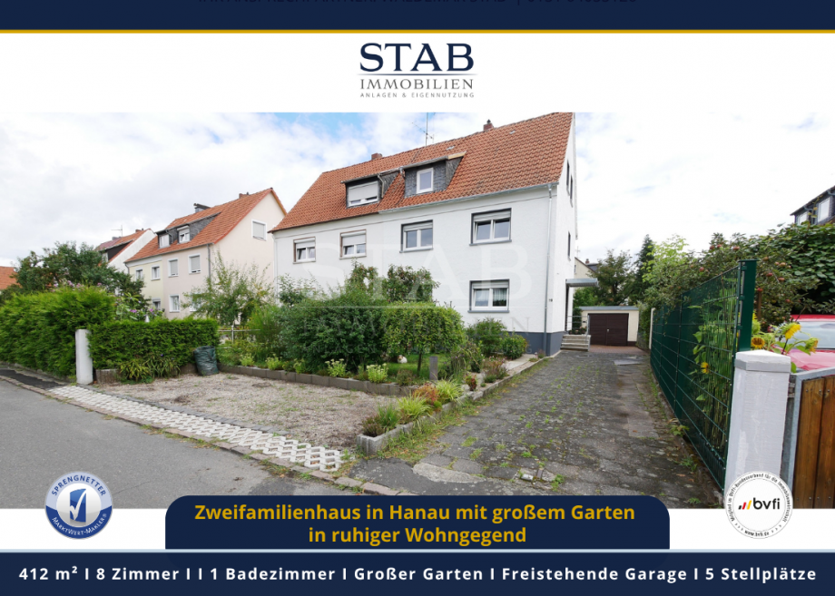 Zweifamilienhaus in Hanau mit gro�em Garten in ruhiger Wohngegend Zweifamilienhaus Hanau