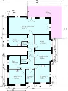 Grundriss Wohnung Wohnen & Arbeiten wie im Loft: Exklusive ETW mit XXL-Balkon und Garten  - Luxus mit Penthouse-Flair