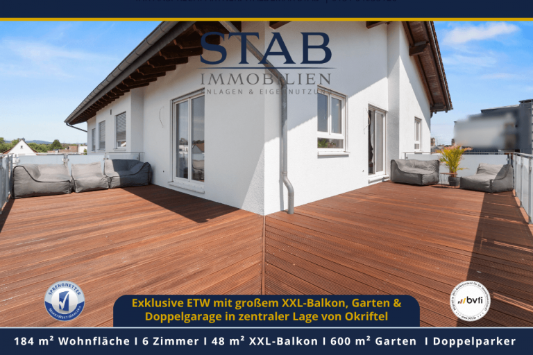 Wohnen wie im Loft: Exklusive ETW mit Weitblick - Luxus im Penthouse-Stil mit XXL-Balkon Hattersheim am Main Penthousewohnung Wohnen & Arbeiten wie im Loft: Exklusive ETW mit XXL-Balkon und Garten - Luxus mit Penthouse-Flair