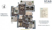 Grundriss Hochparterre Vielseitige Maisonettwohnung mit 5 Zimmern, 2 Terrassen, 2 Parkpl�tzen sowie 2 Gartenfl�chen
