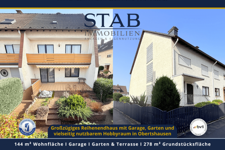 Gro�z�giges Reihenendhaus mit Garage, Garten und vielseitig nutzbarem Hobbyraum in Obertshausen Obertshausen Haus Gro�z�giges Reihenendhaus mit Garage, Garten und vielseitig nutzbarem Hobbyraum in Obertshausen