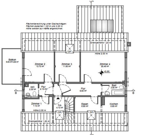 Grundriss_Dachgeschoss Haus Hattersheim am Main