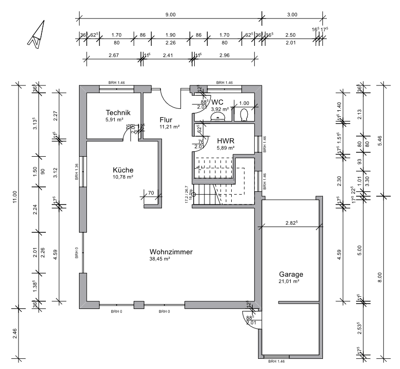 Grundriss_EG_F�hrweg_4 Einfamilienhaus Mainhausen