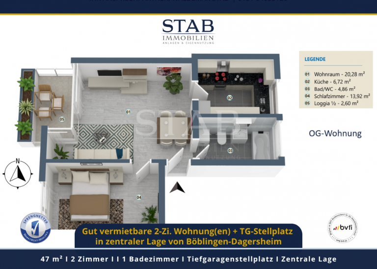 Gut vermietbare 2-Zi. Wohnung(en) + TG-Stellplatz in zentraler Lage von B�blingen-Dagersheim B�blingen Wohnung Gut vermietbare 2-Zi. Wohnung(en) + ein TG-Stellplatz in zentraler Lage von B�blingen-Dagersheim