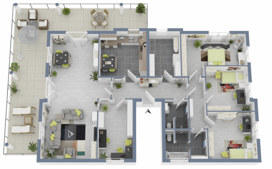 3D Grundriss Penthousewohnung Hattersheim am Main